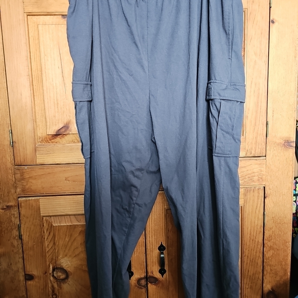 King Size Men's Gray Cargo Lounge Pants 4XLT